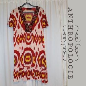 Anthropologie: Ranna Gill Tribal/Ikat Silk Dress